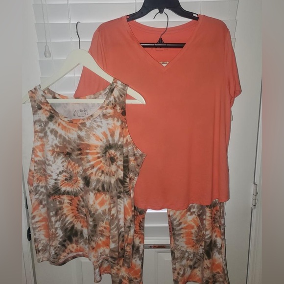 AnyBody Other - NWOT Anybody Lush Jersey 3-Piece Tee and Tank PJ Set